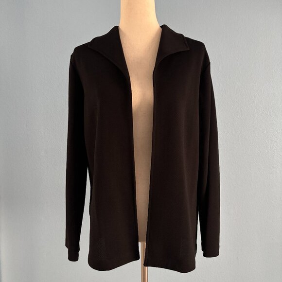 Black Top - Open Face - Chevron Pattern - Size Medium - Talbots - Picture 1 of 5